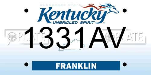 1331AV Kentucky License Plate