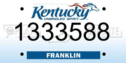 1333588 Kentucky License Plate