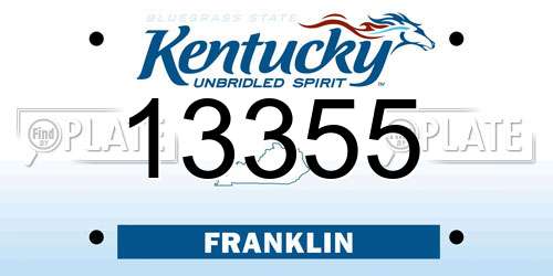 13355 Kentucky License Plate