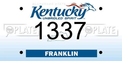 1337 Kentucky License Plate