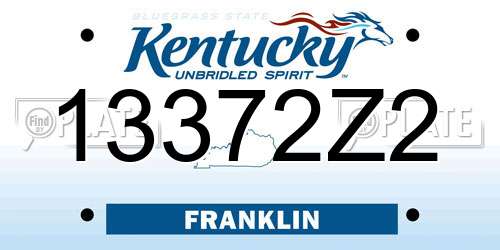 13372Z2 Kentucky License Plate