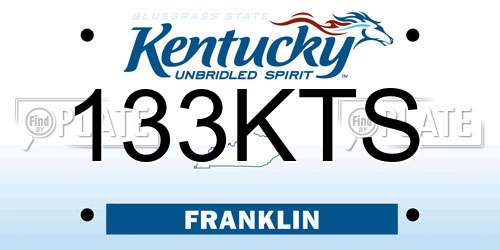 133KTS Kentucky License Plate