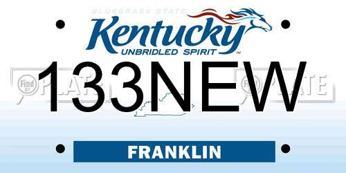 133NEW Kentucky License Plate