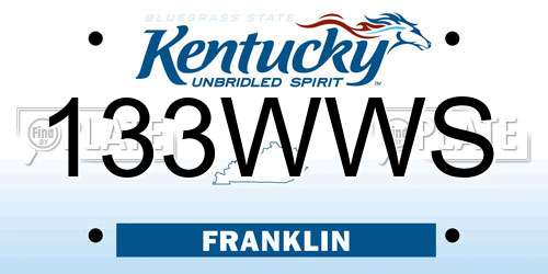 133WWS Kentucky License Plate
