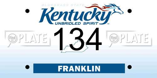 134 Kentucky License Plate