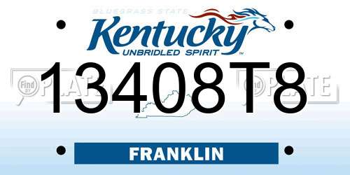 13408T8 Kentucky License Plate