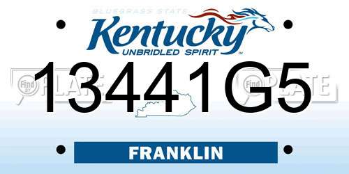 13441G5 Kentucky License Plate