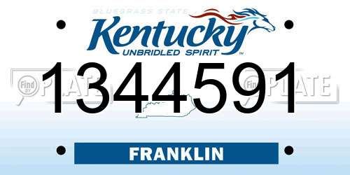 1344591 Kentucky License Plate