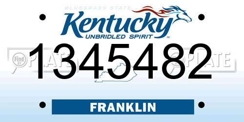 1345482 Kentucky License Plate