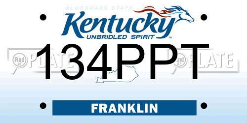 134PPT Kentucky License Plate