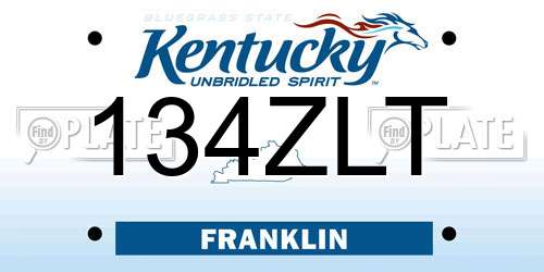 134ZLT Kentucky License Plate