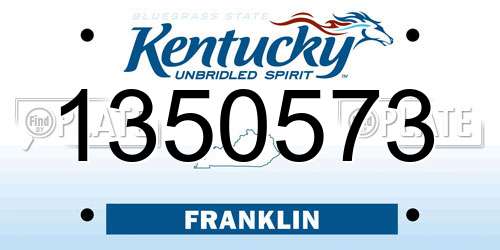 1350573 Kentucky License Plate
