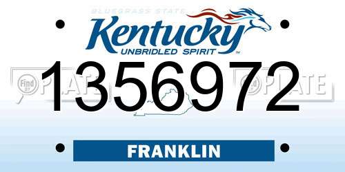 1356972 Kentucky License Plate
