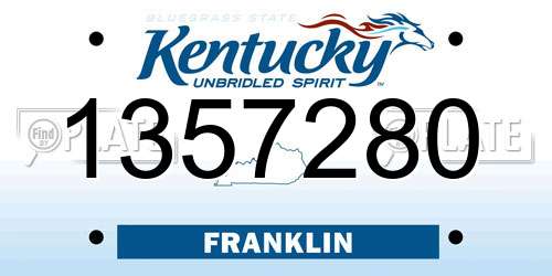 1357280 Kentucky License Plate