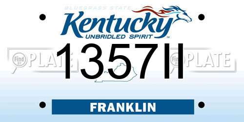 1357II Kentucky License Plate