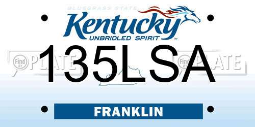 135LSA Kentucky License Plate