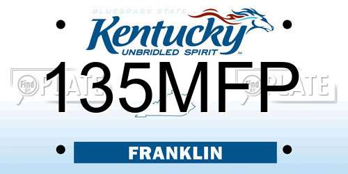 135MFP Kentucky License Plate