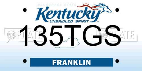 135TGS Kentucky License Plate