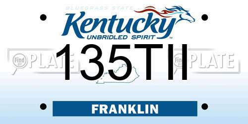 135TII Kentucky License Plate