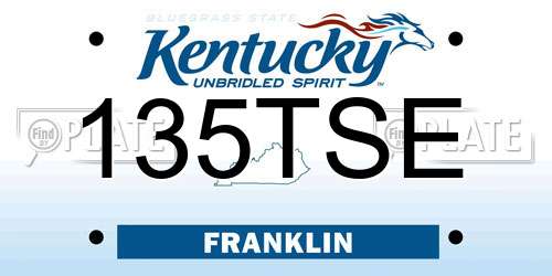 135TSE Kentucky License Plate