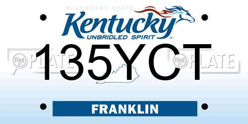135YCT Kentucky License Plate