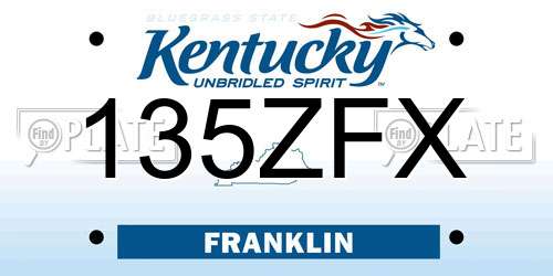 135ZFX Kentucky License Plate