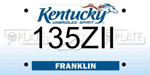135ZII Kentucky License Plate