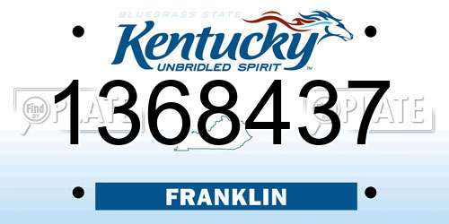 1368437 Kentucky License Plate