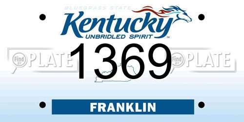 1369 Kentucky License Plate