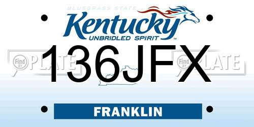 136JFX Kentucky License Plate