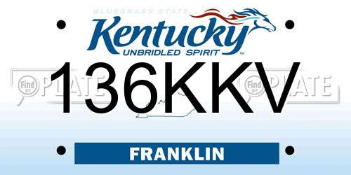 136KKV Kentucky License Plate