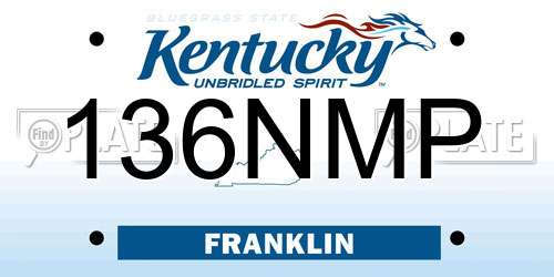 136NMP Kentucky License Plate