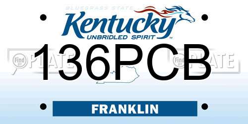 136PCB Kentucky License Plate