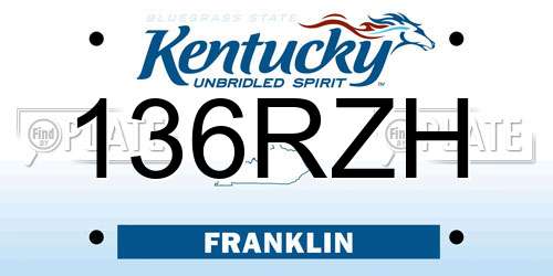 136RZH Kentucky License Plate