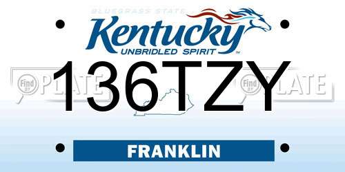 136TZY Kentucky License Plate