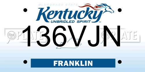 136VJN Kentucky License Plate