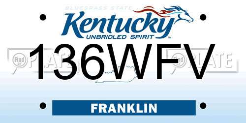 136WFV Kentucky License Plate