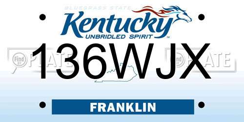 136WJX Kentucky License Plate