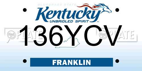 136YCV Kentucky License Plate