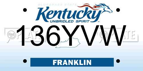 136YVW Kentucky License Plate