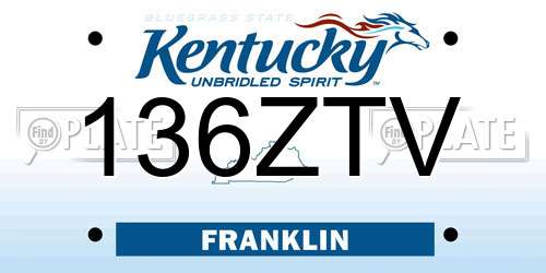 136ZTV Kentucky License Plate
