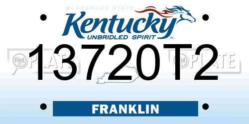 13720T2 Kentucky License Plate