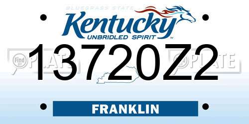 13720Z2 Kentucky License Plate