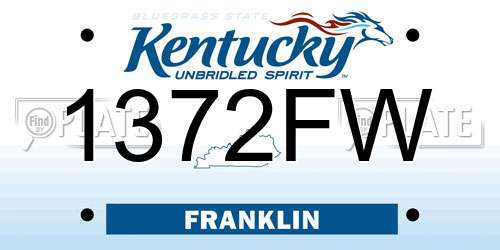 1372FW Kentucky License Plate