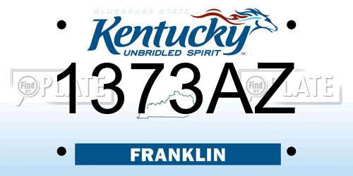 1373AZ Kentucky License Plate