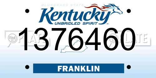 1376460 Kentucky License Plate