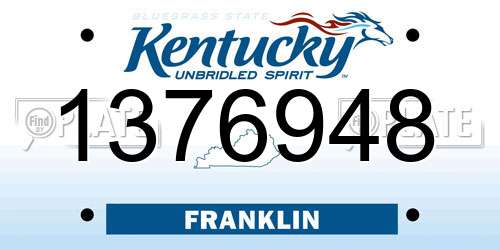 1376948 Kentucky License Plate