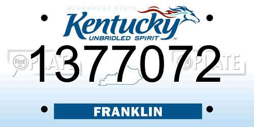 1377072 Kentucky License Plate