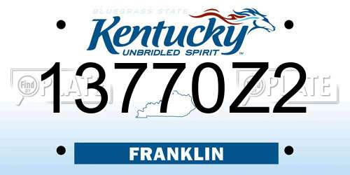 13770Z2 Kentucky License Plate