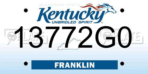 13772G0 Kentucky License Plate